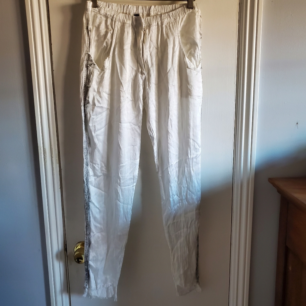 Jaga DTLA Satin Frayed Raw Hem Pant Joggers Jaga Size 1 US 6 Contemporary artsy